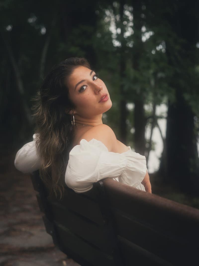 Moody forest portrait in fading light